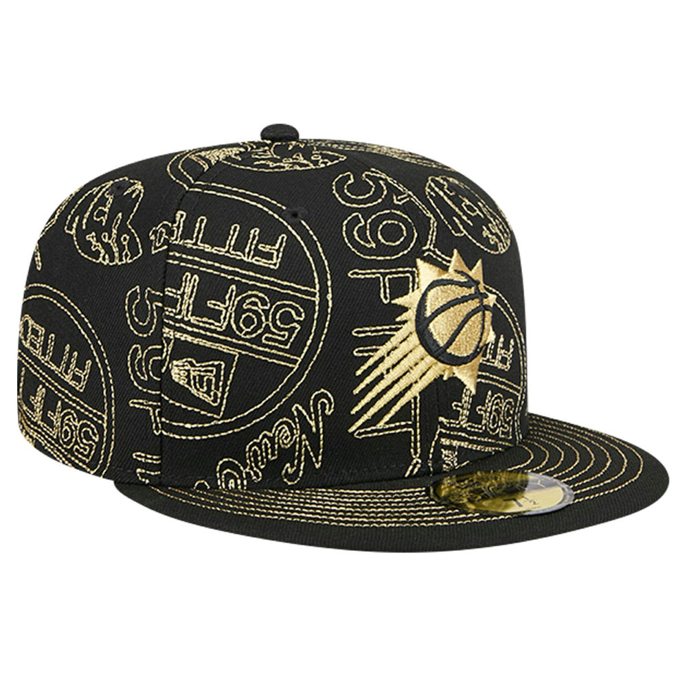 New Era Phoenix Suns 59FIFTY Day Allover Print Stencil Fitted Hat Black
