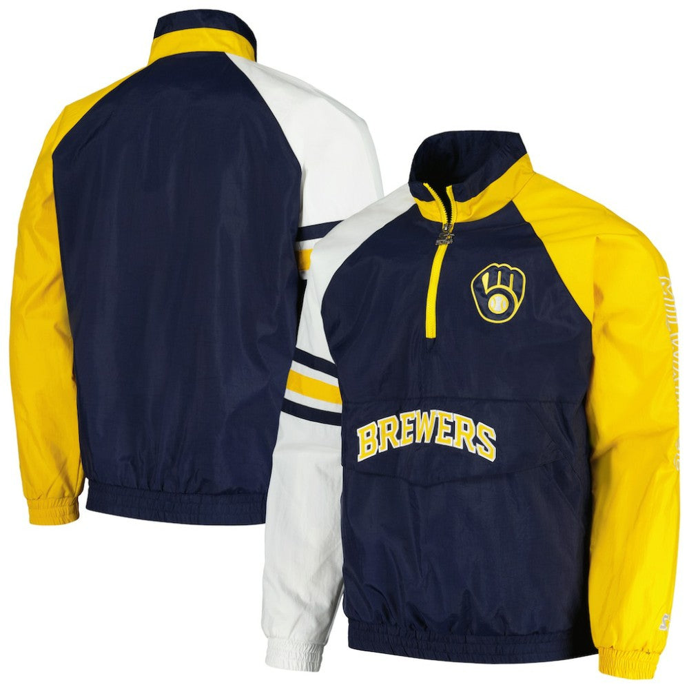 Milwaukee Brewers Starter Elite Raglan Half-Zip Jacket Discount