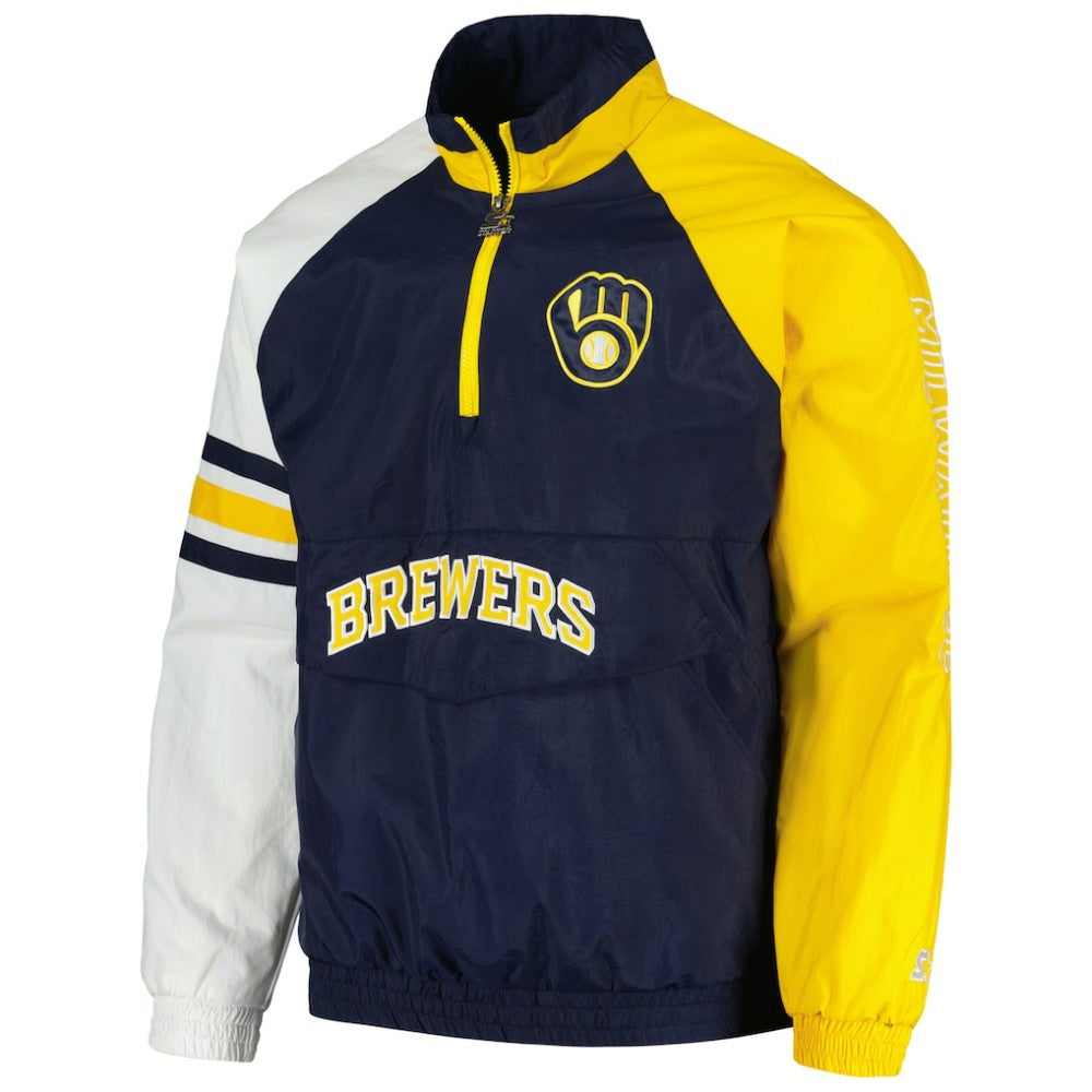 Milwaukee Brewers Starter Elite Raglan Half-Zip Jacket Discount
