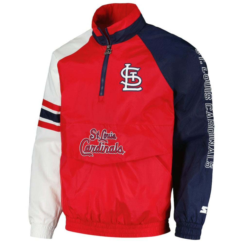 St. Louis Cardinals Starter Elite Raglan Half-Zip Jacket for sale