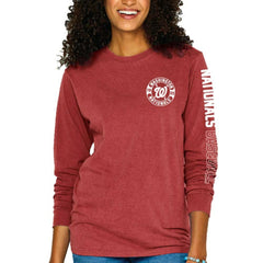 Washington Nationals Soft as a Grape Women's Pigment-Dyed Long Sleeve T-Shirt Sale