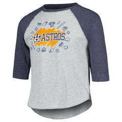 Houston Astros Soft as a Grape Youth Raglan 3/4 Sleeve T-Shirt for sale