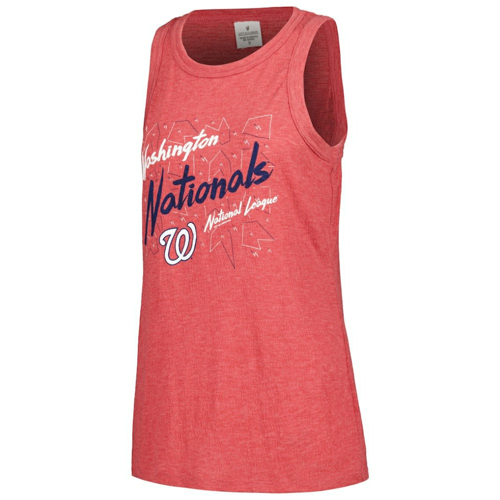 Washington Nationals Soft as a Grape Women's Gauze High Neck Tank Top Discount