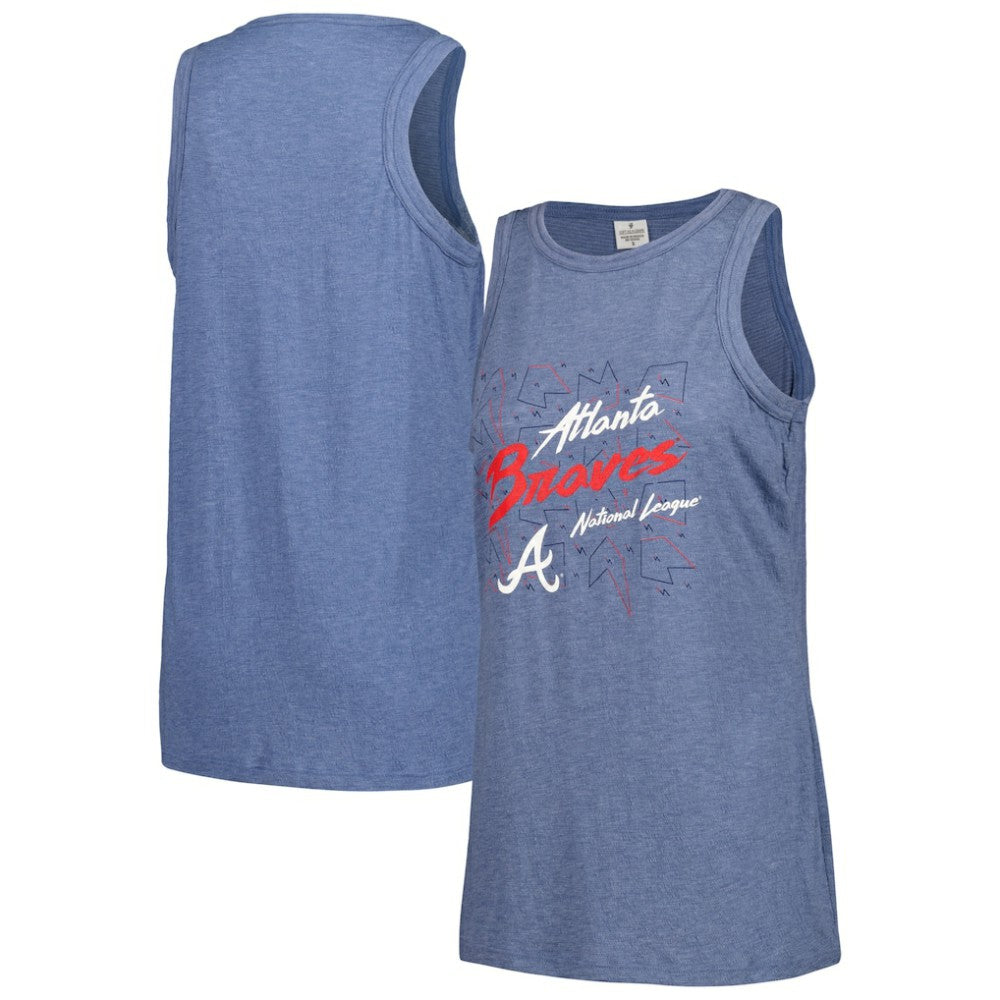 Atlanta Braves Soft as a Grape Women's Gauze High Neck Tank Top Outlet