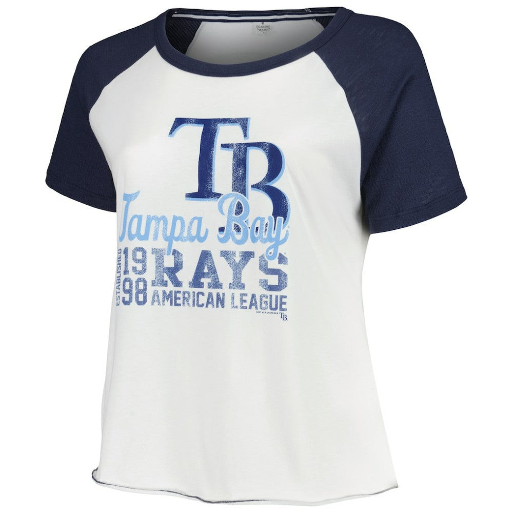Tampa Bay Rays Soft as a Grape Women's Plus Size Baseball Raglan T-Shirt Online