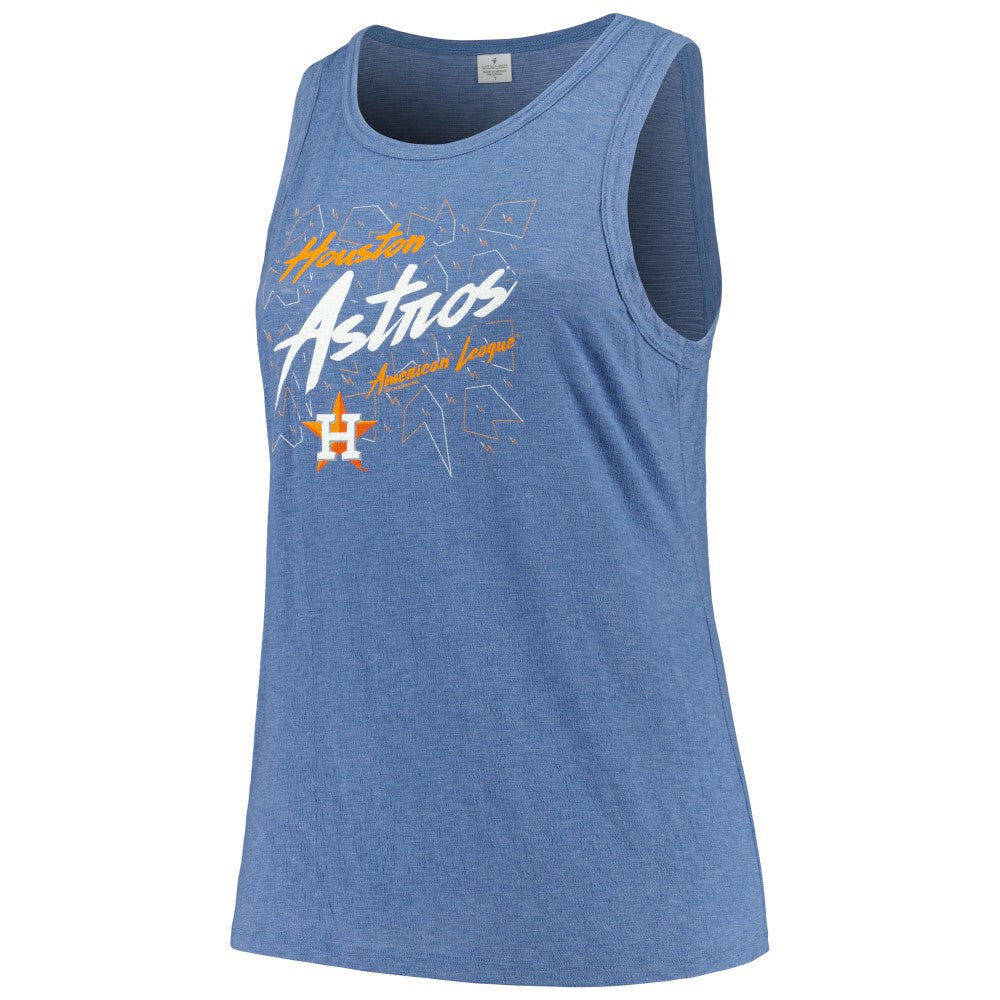 Houston Astros Soft as a Grape Women's Plus Size Curvy High Neck Tri-Blend Tank Top Discount