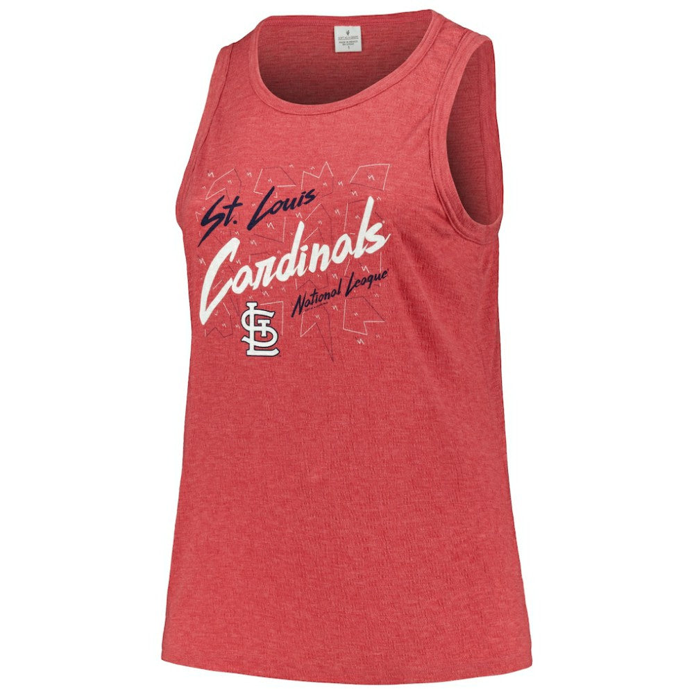St. Louis Cardinals Soft as a Grape Women's Plus Size Curvy High Neck Tri-Blend Tank Top Near Me