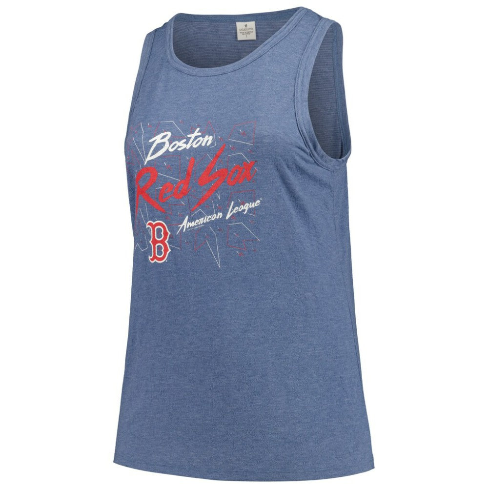 Boston Red Sox Soft as a Grape Women's Plus Size Curvy High Neck Tri-Blend Tank Top Discount
