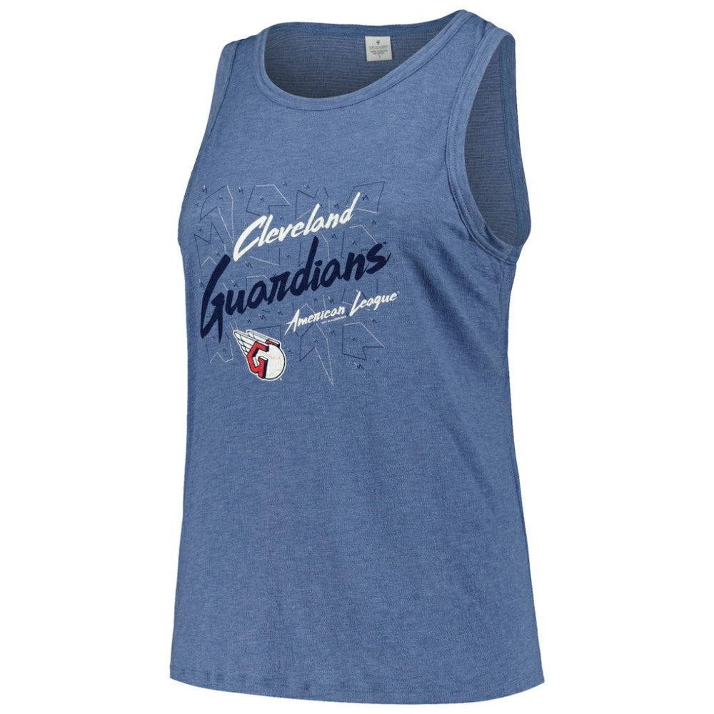 Cleveland Guardians Soft as a Grape Women's Plus Size Curvy High Neck Tri-Blend Tank Top Online