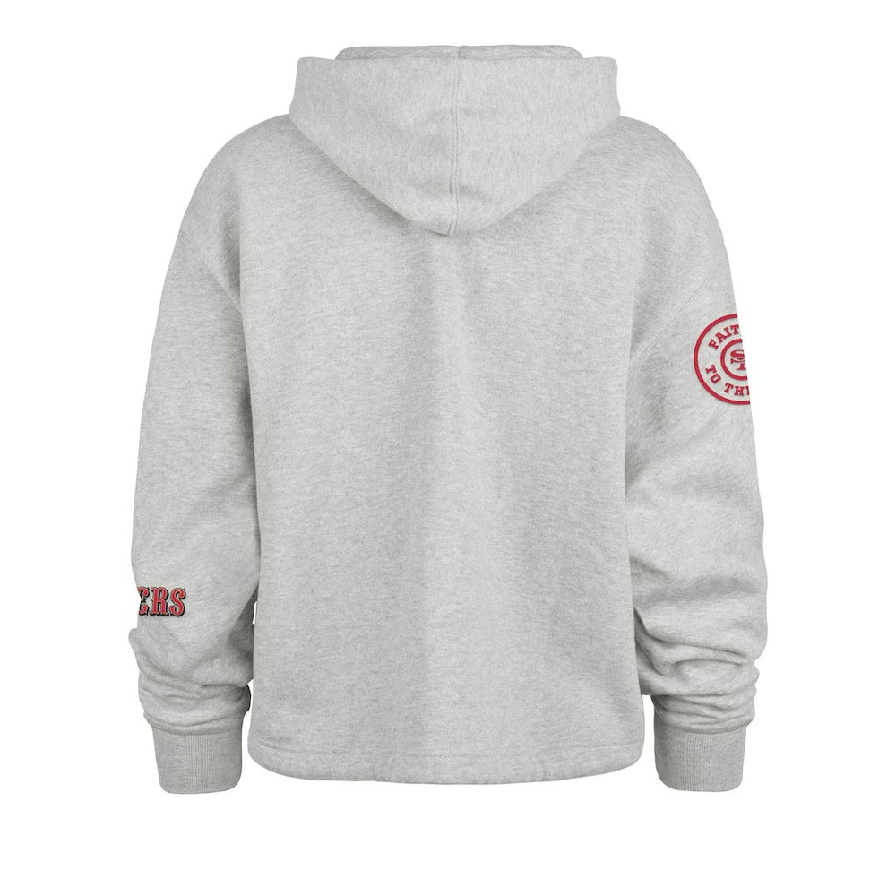 San Francisco 49ers '47 Women's High Hopes Long Sleeve Cropped Hoodie - Heather Gray - 47 brand