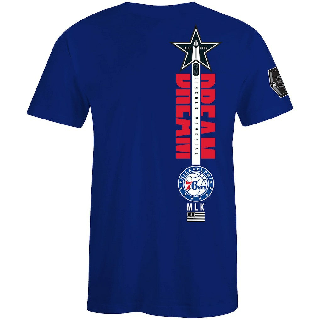 Philadelphia 76ers FISLL x Black History Collection Unisex T-Shirt - Blue