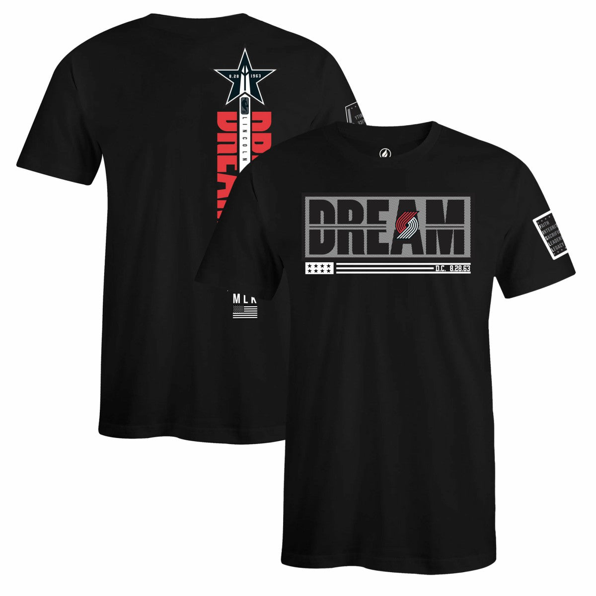 Portland Trail Blazers FISLL x Black History Collection Unisex T-Shirt - Black