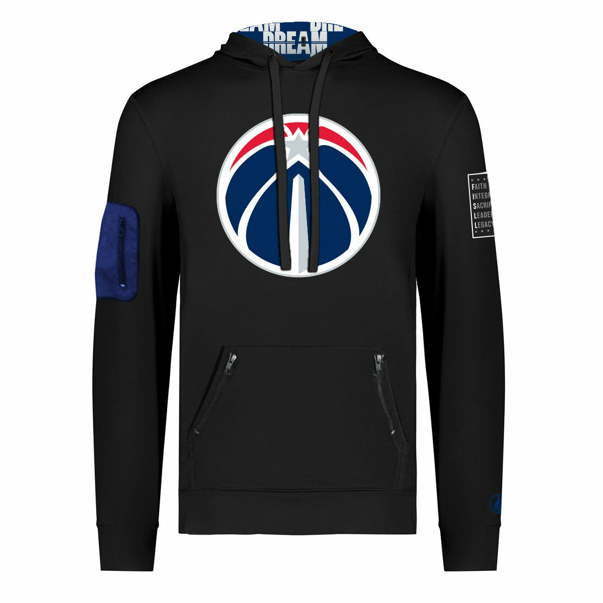 Washington Wizards FISLL x Black History Collection Unisex Pullover Hoodie - Black