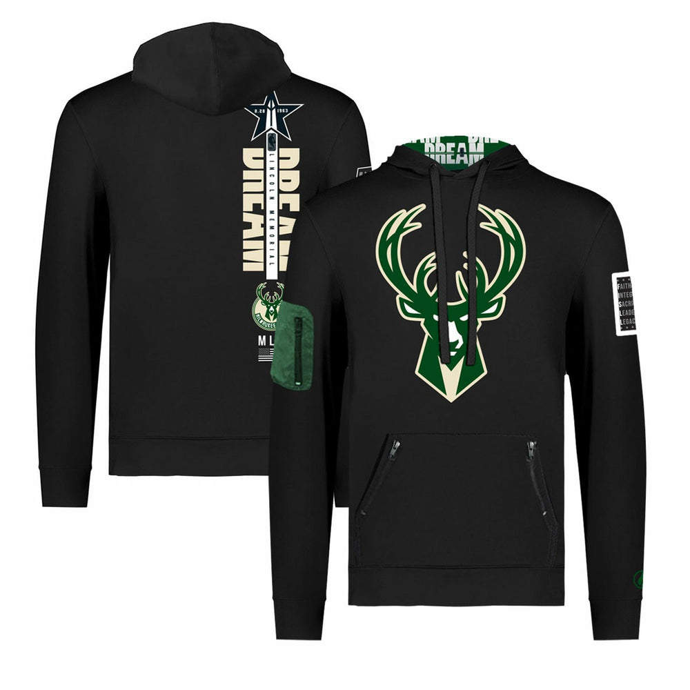 Milwaukee Bucks FISLL x Black History Collection Unisex Pullover Hoodie - Black