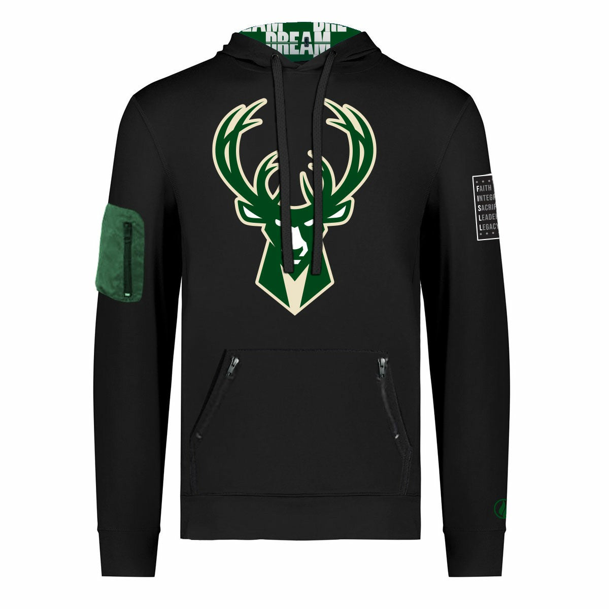 Milwaukee Bucks FISLL x Black History Collection Unisex Pullover Hoodie - Black