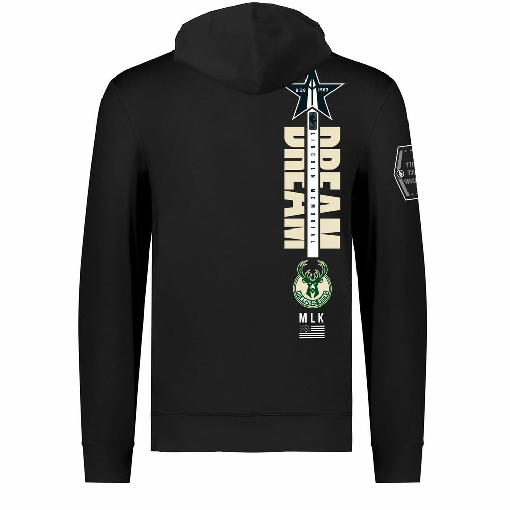 Milwaukee Bucks FISLL x Black History Collection Unisex Pullover Hoodie - Black