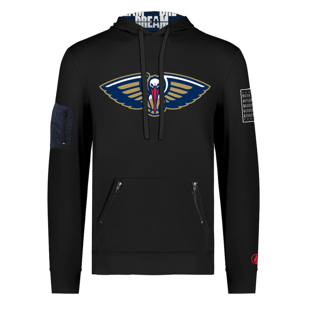 New Orleans Pelicans FISLL x Black History Collection Unisex Pullover Hoodie - Black