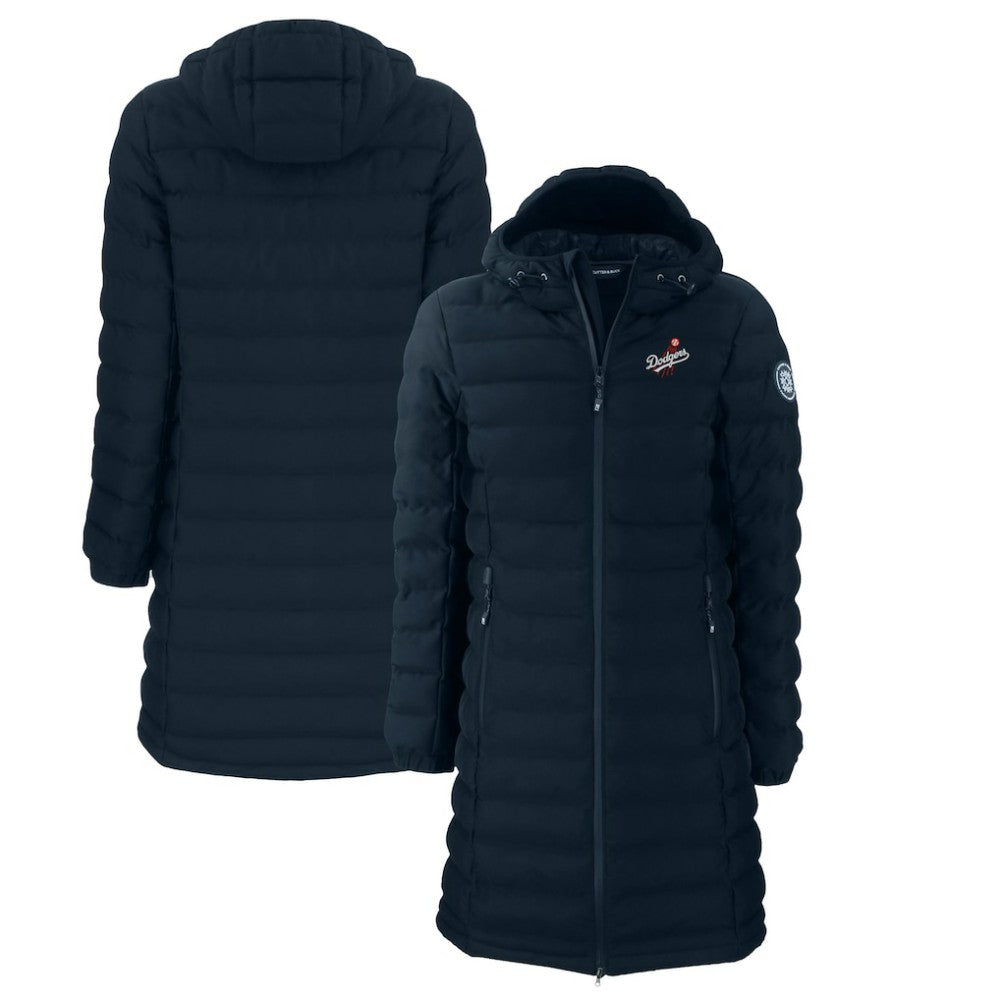 Los Angeles Dodgers Cutter & Buck Women's Cooperstown Collection Mission Ridge Repreve Eco Insulated Long Full-Zip Puffer Jacket Discount