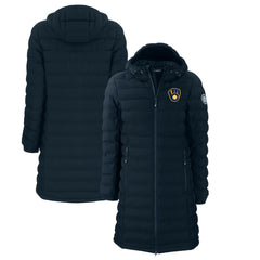 Milwaukee Brewers Cutter & Buck Women's Mission Ridge Repreve Eco Insulated Full-Zip Long Puffer Jacket Discount