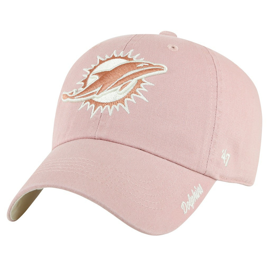 Miami Dolphins '47 Women's Ballpark Cheer Dusty Rose Clean Up Adjustable Hat - Pink - 47 brand