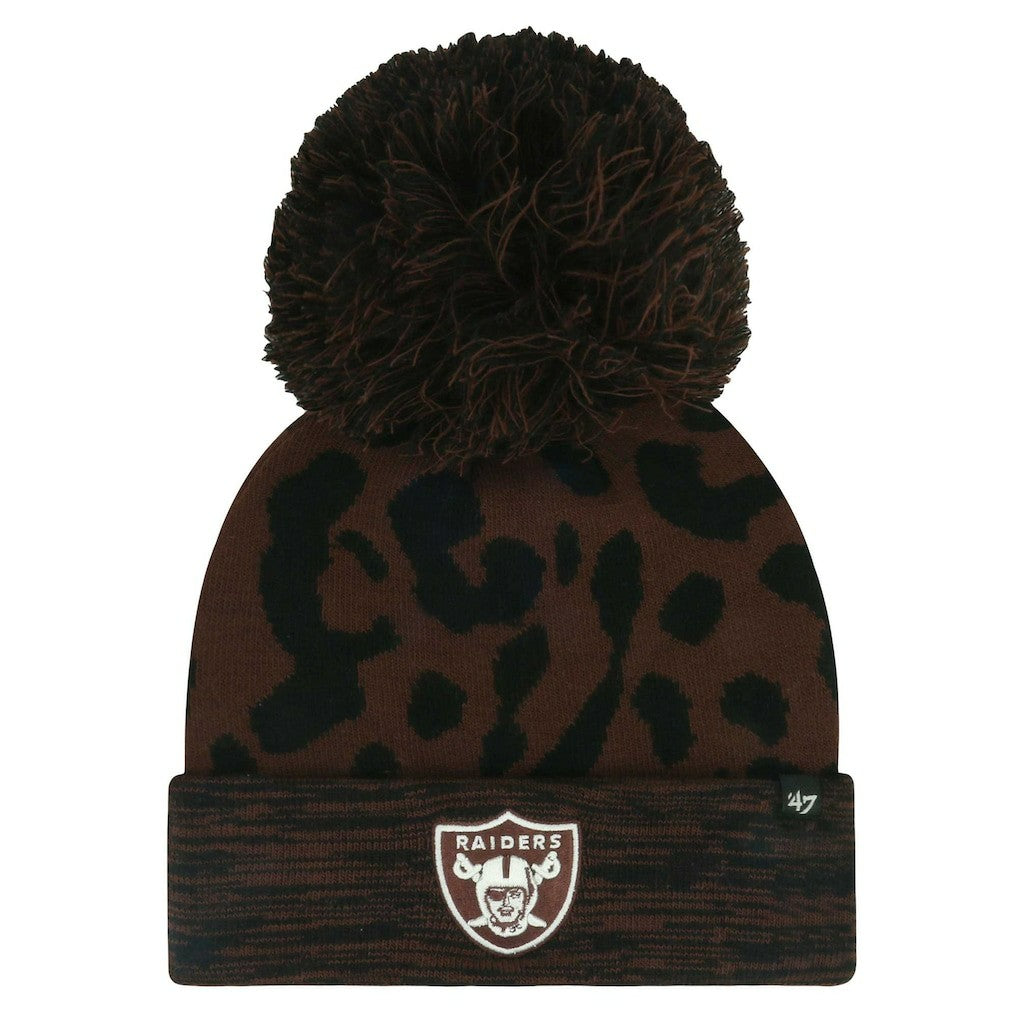 Las Vegas Raiders '47 Women's Cacao Cuffed Knit Hat with Pom - Brown - 47 brand