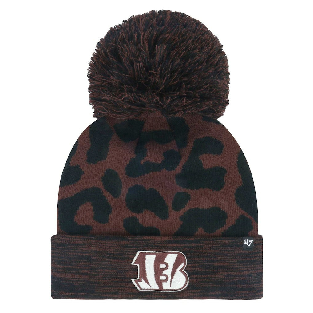 Cincinnati Bengals '47 Women's Cacao Cuffed Knit Hat with Pom - Brown - 47 brand