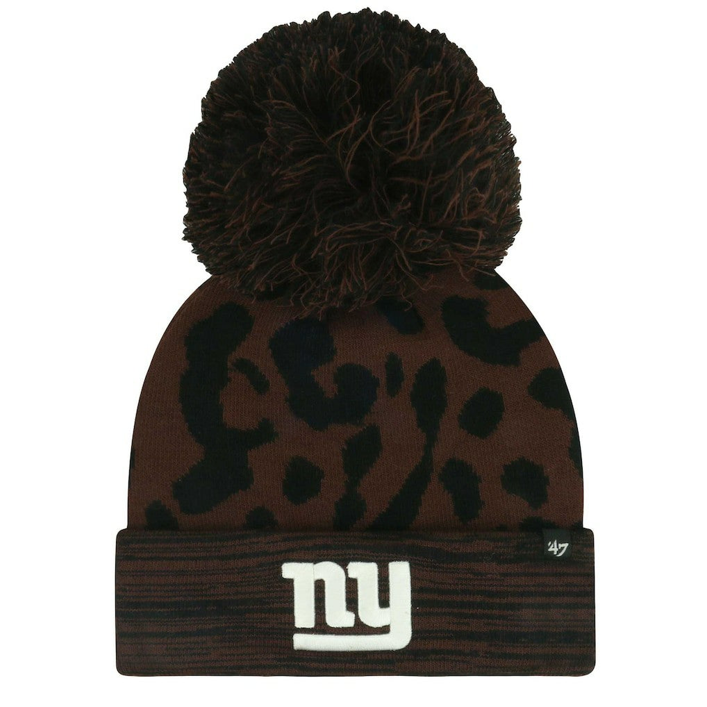 New York Giants '47 Women's Cacao Cuffed Knit Hat with Pom - Brown - 47 brand