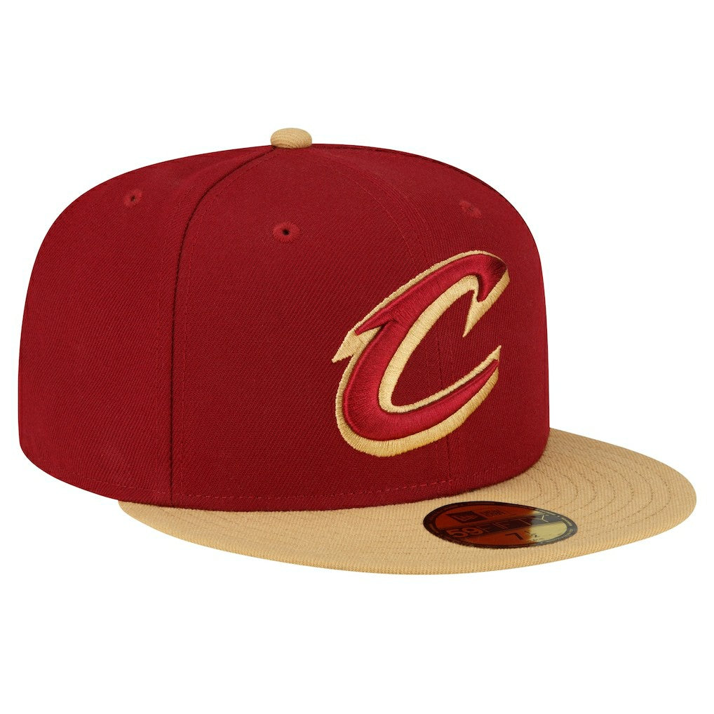 New Era Cleveland Cavaliers 2-Tone 59FIFTY Fitted Hat Wine/Gold