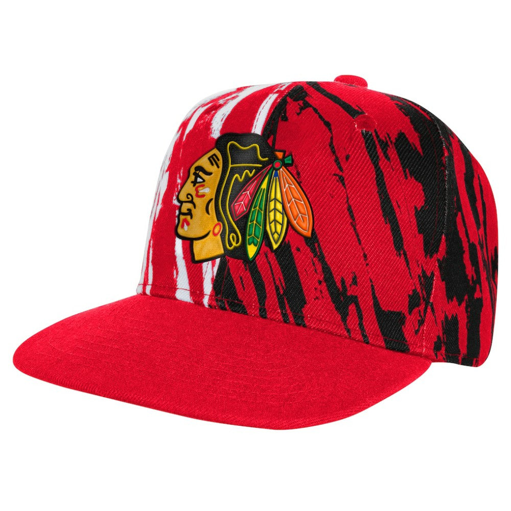 Chicago Blackhawks Youth Propel Flat Brim Snapback Hat - Red | NHL Lifestyle