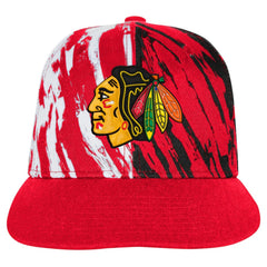 Chicago Blackhawks Youth Propel Flat Brim Snapback Hat - Red | NHL Lifestyle