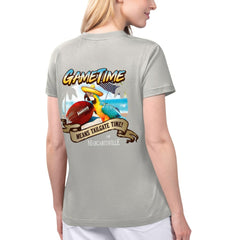 Las Vegas Raiders Margaritaville Women's Game Time V-Neck T-Shirt - Gray - NFL