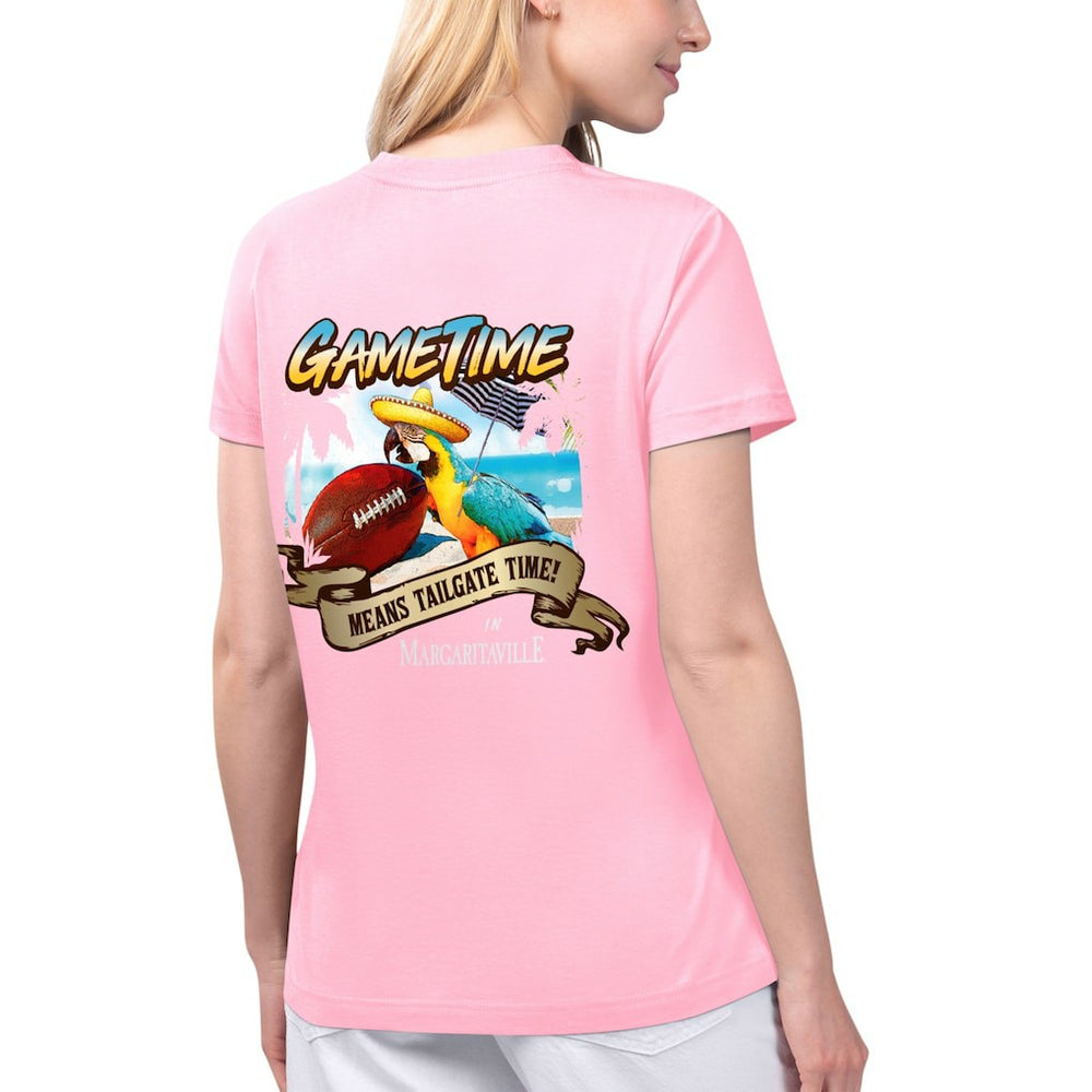 Arizona Cardinals Margaritaville Women's Game Time V-Neck T-Shirt - Pink - NFL