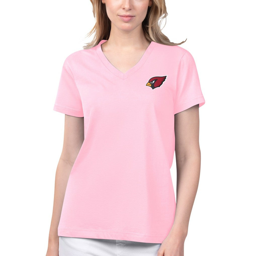 Arizona Cardinals Margaritaville Women's Game Time V-Neck T-Shirt - Pink - NFL
