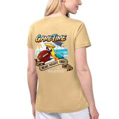 Kansas City Chiefs Margaritaville Women's Game Time V-Neck T-Shirt - Gold - NFL