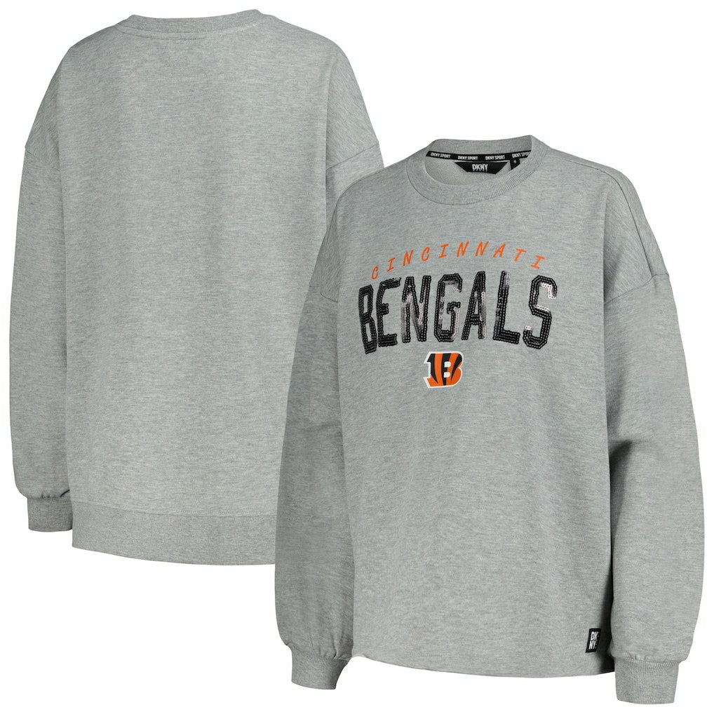 Cincinnati Bengals DKNY Sport Women's Penelope Pullover Sweatshirt - Heather Charcoal - NFL
