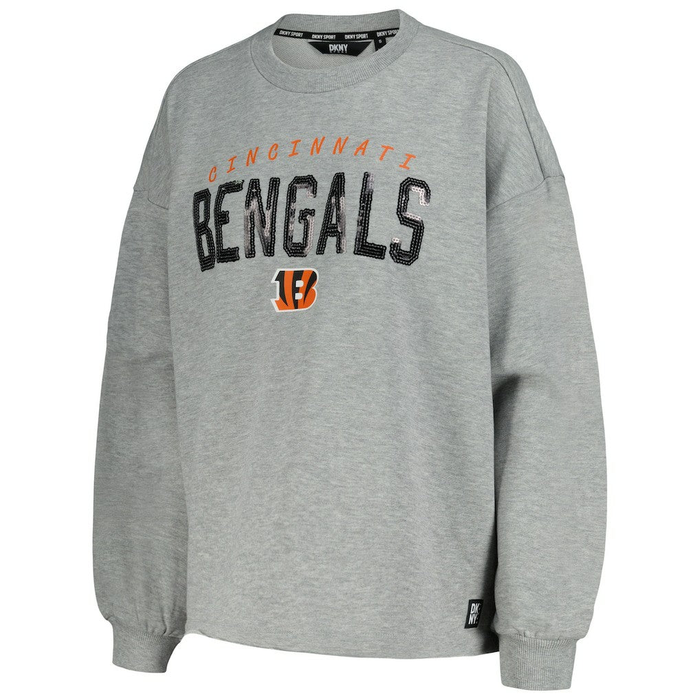 Cincinnati Bengals DKNY Sport Women's Penelope Pullover Sweatshirt - Heather Charcoal - NFL