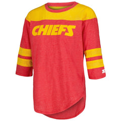 Kansas City Chiefs Starter Women's Fullback Tri-Blend 3/4-Sleeve T-Shirt - Red - NFL