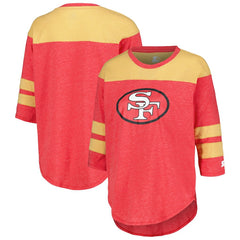 San Francisco 49ers Starter Women's Fullback Tri-Blend 3/4-Sleeve T-Shirt - Scarlet - NFL