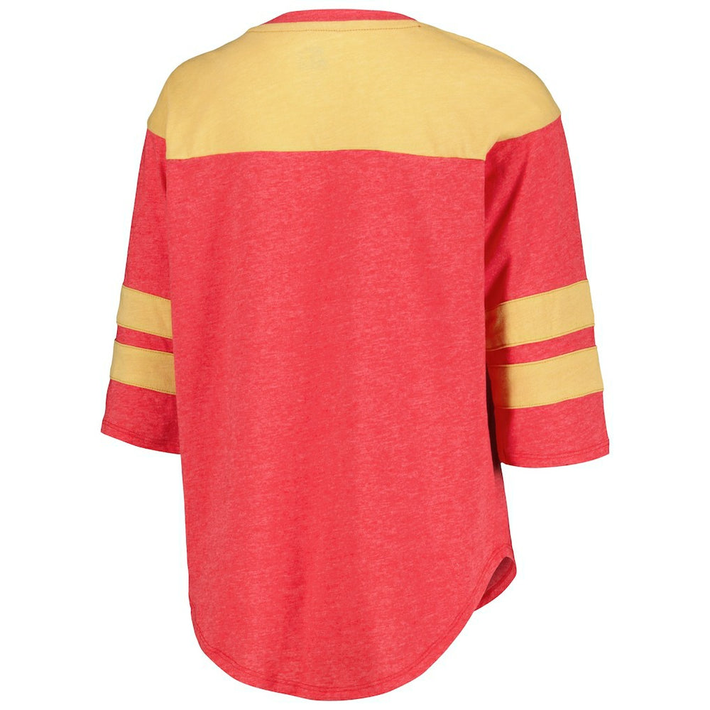 San Francisco 49ers Starter Women's Fullback Tri-Blend 3/4-Sleeve T-Shirt - Scarlet - NFL