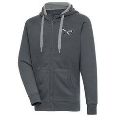 Philadelphia Eagles Antigua Throwback Logo Victory Full-Zip Hoodie - Charcoal - NFL