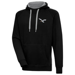 Philadelphia Eagles Antigua Throwback Logo Victory Pullover Hoodie - Black - NFL