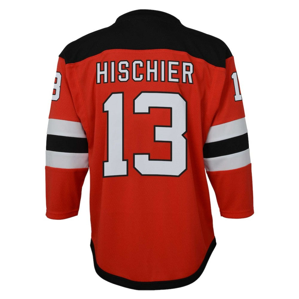 Nico Hischier New Jersey Devils Youth Captain Patch Home Replica Player Jersey - Red | NHL Lifestyle