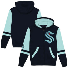 Seattle Kraken Preschool Face Off Full-Zip Hoodie - Navy | NHL sale
