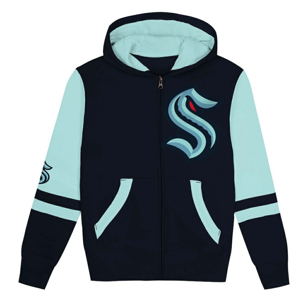 Seattle Kraken Preschool Face Off Full-Zip Hoodie - Navy | NHL sale