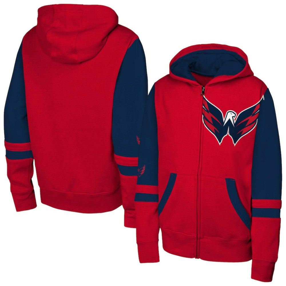 Washington Capitals Youth Face Off Full-Zip Hoodie - Red | NHL online