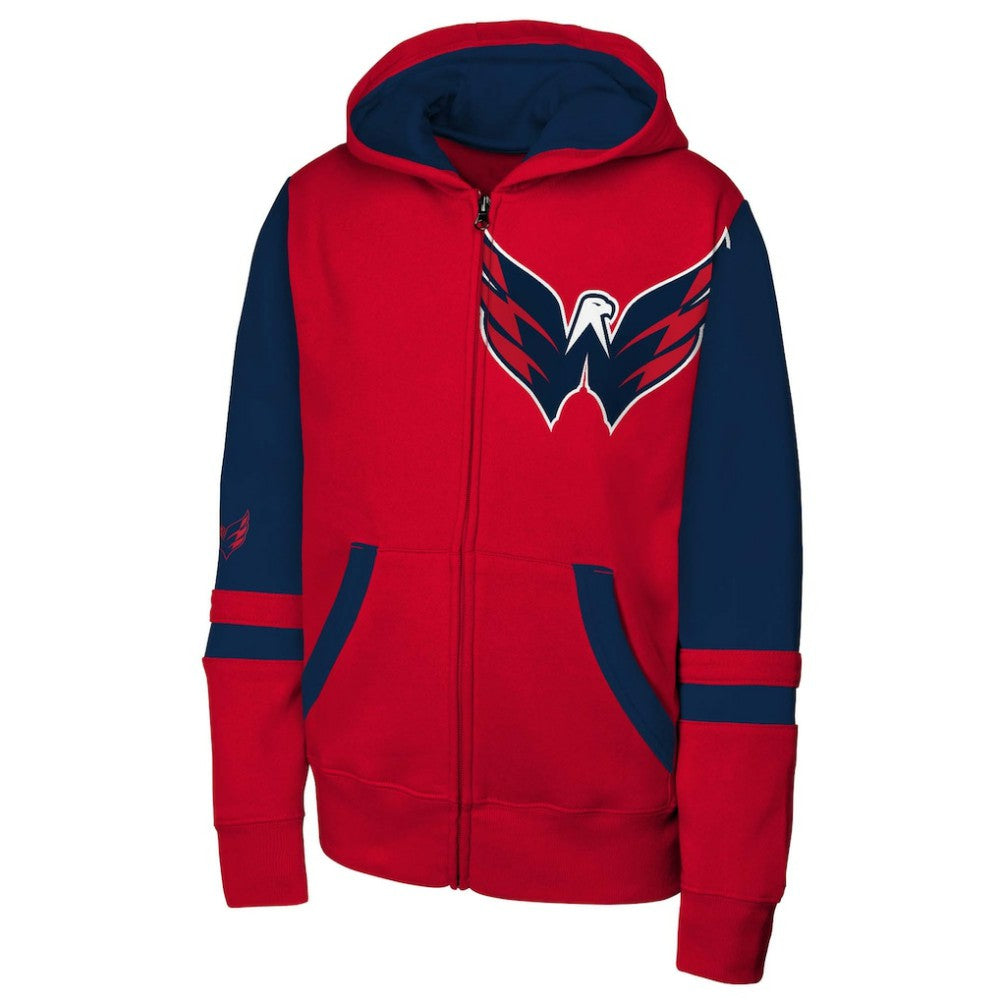 Washington Capitals Youth Face Off Full-Zip Hoodie - Red | NHL online