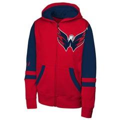 Washington Capitals Youth Face Off Full-Zip Hoodie - Red | NHL online
