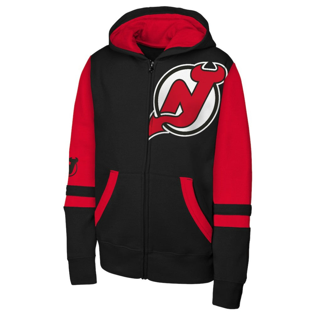New Jersey Devils Youth Face Off Full-Zip Hoodie - Black | NHL online
