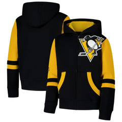 Pittsburgh Penguins Youth Face Off Full-Zip Hoodie - Black | NHL near me
