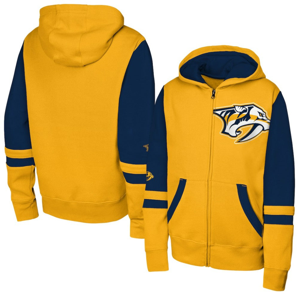 Nashville Predators Youth Face Off Full-Zip Hoodie - Gold | NHL on sale